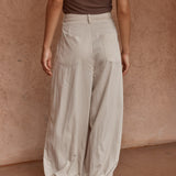 Lucie Soft Balloon Pant in Stone – women's pants by SASS