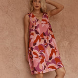 Allie Seamed Swing Dress in Peony Print – women's dress by SASS
