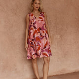 Allie Seamed Swing Dress in Peony Print – women's dress by SASS