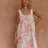 Vienne Mini Shift Dress in Neutral/Pink – women's dress by SASS