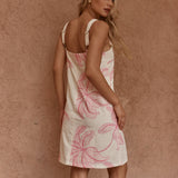 Vienne Mini Shift Dress in Neutral/Pink – women's dress by SASS