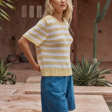Jules Stripe Tee in Lemon / White – women's t-shirt by SASS
