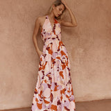 Reese Halter Dress in Peony Print – women's dress by SASS