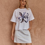 Salore Printed Tee in Lily Print – women's t-shirt by SASS
