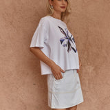Salore Printed Tee in Lily Print – women's t-shirt by SASS
