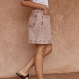 Tipo Wave Denim Skirt - Rusty Red