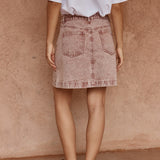 Tipo Wave Denim Skirt - Rusty Red