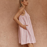 Nikolai Multi Stripe Mini Dress in Pink Multi – women's dress by SASS