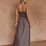Everley Strapless Dress in Choc Stripe – women's dress by SASS