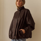 Milo Leather Look Bomber