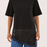 Arlo Jersey Lace Tee - Black