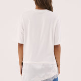 Arlo Jersey Lace Tee - Ivory