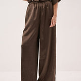 Aurora Satin Pant - Chocolate
