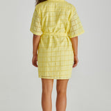 Helmi Broderie Shirt Dress - Yellow
