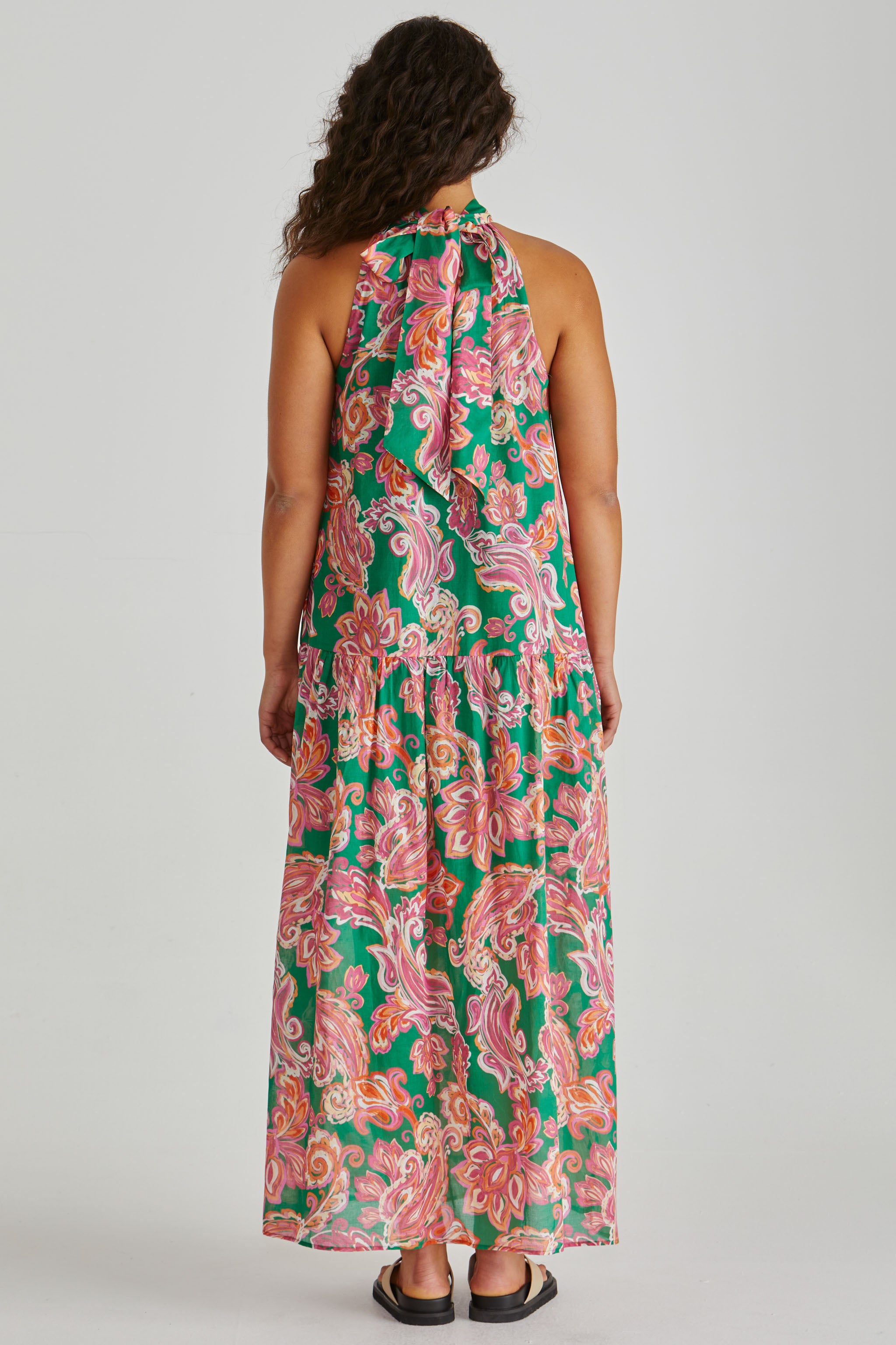Malia Halter Dress - Pink Green Paisley | Sass Clothing | Melbourne Designed Women's Fashion Malia Halter Dress - Pink Green Paisley | Sass Clothing | Melbourne Designed Women's Fashion