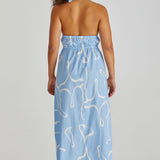 Tilda Backless Plunge Dress - Abstract Daisy