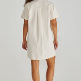 Vale Scalloped Denim Dress - Parchment
