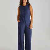 Petra Vest - Navy Pinstripe