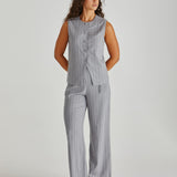 Petra Pant - Grey Pinstripe