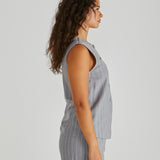Petra Vest - Grey Pinstripe
