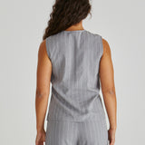 Petra Vest - Grey Pinstripe