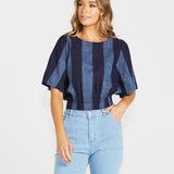 Cailee Top - Navy Stripe