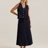 Sabine Denim Skirt - Dark Rinse Wash