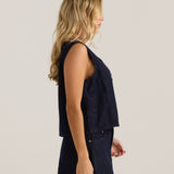 Sabine Denim Vest - Dark Rinse Wash