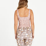 Alessia Reversible Active Singlet - Chocolate Floral/Pink Cheetah