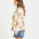 Roxy Single Breasted Blazer - Abstract Print