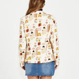 Roxy Single Breasted Blazer - Abstract Print
