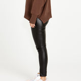 Peri Wet Look Skinny Leg Stretchy Pants - Black