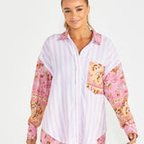 Chiara Spliced Shirt - Paisley/Stripe