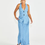 Seville Halter Vest - Chambray
