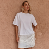 Arlo Jersey Lace Tee - Ivory