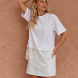 Arlo Jersey Lace Tee - Ivory