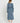 Luna Balloon Sleeve Midi Dress with Leg Split - Blue Animal