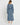 Luna Balloon Sleeve Midi Dress with Leg Split - Blue Animal