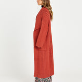 Jacinta Oversized Cable Knit Cardi - Rosewood