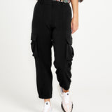 Mischa High Waisted Pocket Detail Cargo Jogger - Black