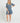 Luna Tiered Oversized Mini Dress - Blue Animal