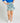 Zoey Shirred Mini Skirt - Blue Paisley