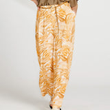 Portia Elasticated Wide Leg Linen-Blend Pants - Palm Springs Yellow