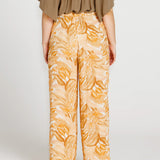 Portia Elasticated Wide Leg Linen-Blend Pants - Palm Springs Yellow