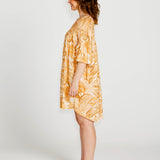 Portia Relaxed Smock Mini Dress - Palm Spring Yellow