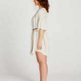 Portia Relaxed Smock Mini Dress - Oatmeal Beige