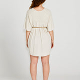Portia Relaxed Smock Mini Dress - Oatmeal Beige