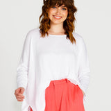 Shiv Oversized Cotton Lightweight Batwing Knit - White