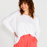 Shiv Oversized Cotton Lightweight Batwing Knit - White