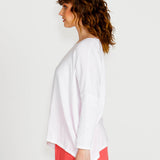 Shiv Oversized Cotton Lightweight Batwing Knit - White